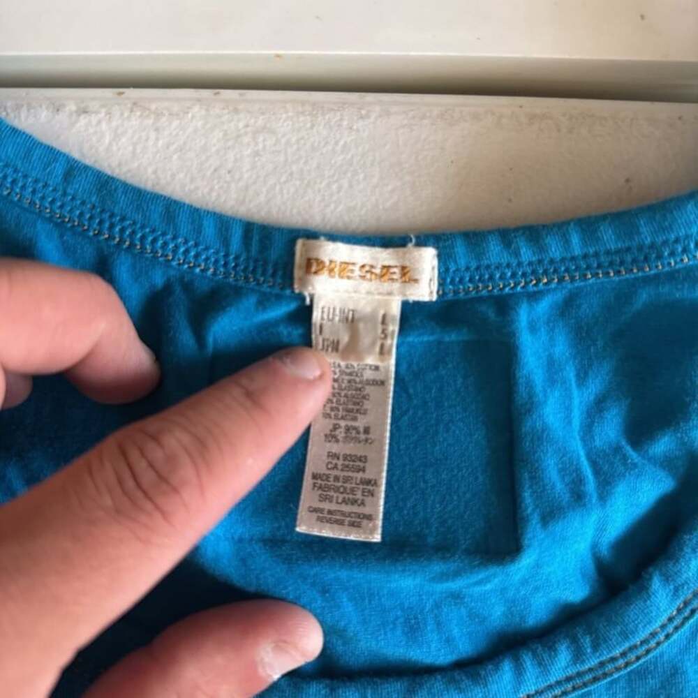 Diesel Womens Blue Tank Top, Size L - Picture 2 of 4